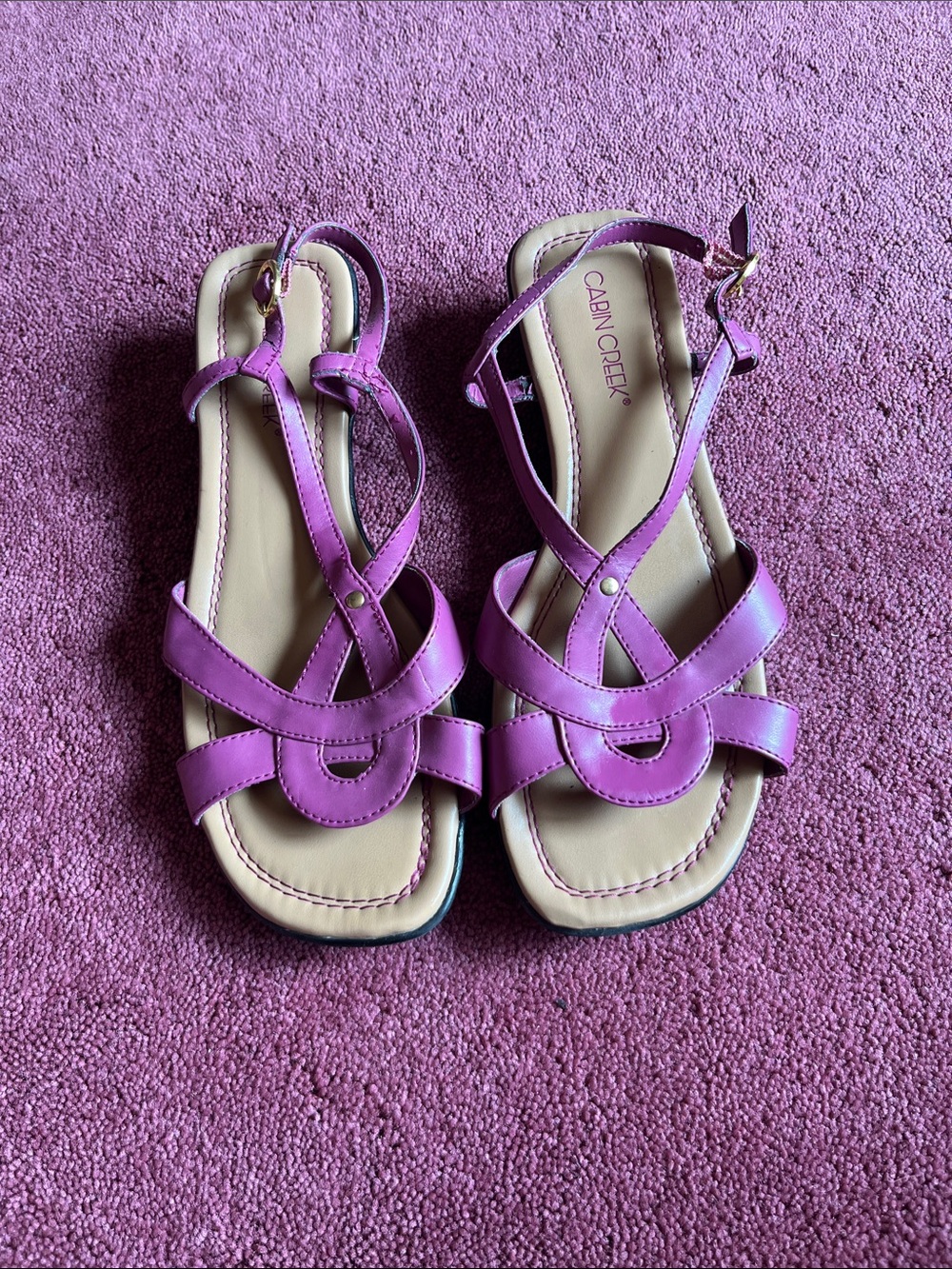 Cabin Creek Purple Strappy Sandals